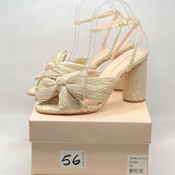 Loeffler Randall Camellia Knotted Lamé Sandals size 8 - Picture 10 of 12